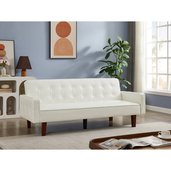 Ebern Designs Eloy 74.4'' Vegan Leather Sofa & Reviews Wayfair